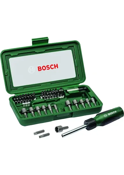 BOSCH 46 PARÇA CIRCIRLI TORNAVİDA BITS UÇ LOKMA VİDALAMA SETİ